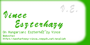 vince eszterhazy business card